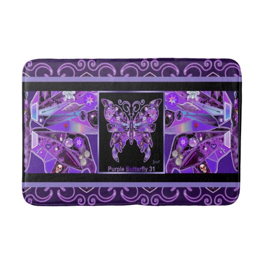 Tapis De Bain Papillon pourpre 31 Bain Mat (Devant)