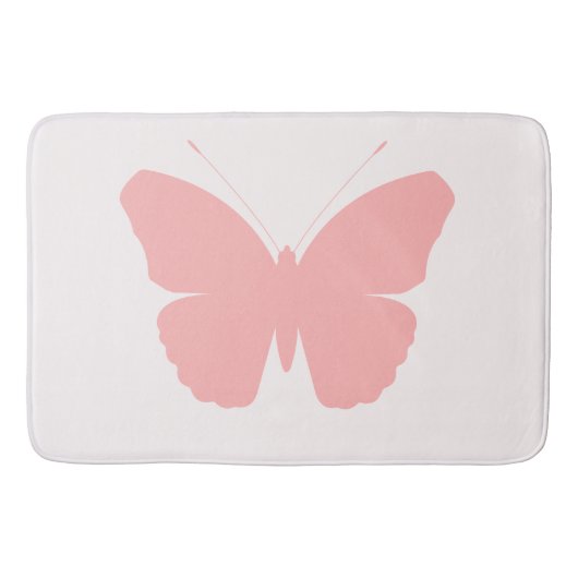 Tapis De Bain Papillon rose Silhouette Design sur rose clair (Devant)