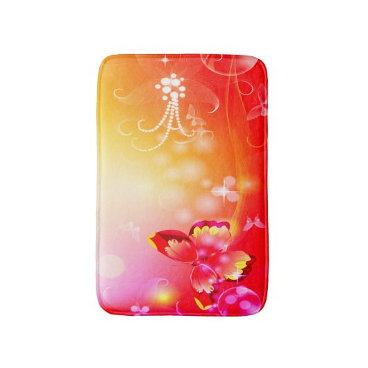 Tapis De Bain Papillon rouge (Devant (Vertical))