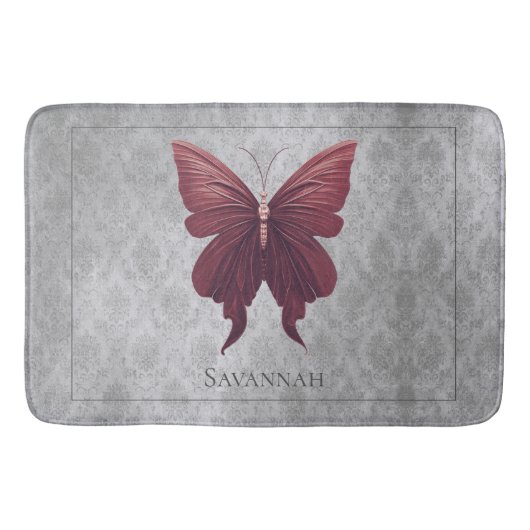 Tapis De Bain Papillon rouge à bijoux (Devant)