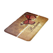 Tapis De Bain papillon rouge orangé (Angle)