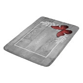 Tapis De Bain Papillon rouge Rustique Salle de bain personnalisé (Angle)
