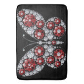 Tapis De Bain Papillon rubis et strass émeraude (devant Vertical)