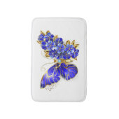 Tapis De Bain Papillon saphir à fleurs (Devant (Vertical))