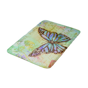 Tapis De Bain Papillon sarcelle et violet