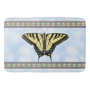 Tapis De Bain Papillon Swallowtail Jaune Sud-Ouest Ciel Bleu