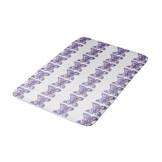 Tapis De Bain Papillons à fleurs (Angle)