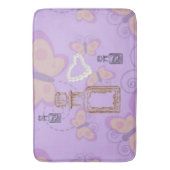 Tapis De Bain Papillons Apothécaire & Coeurs Perle Grand Mat de  (devant Vertical)