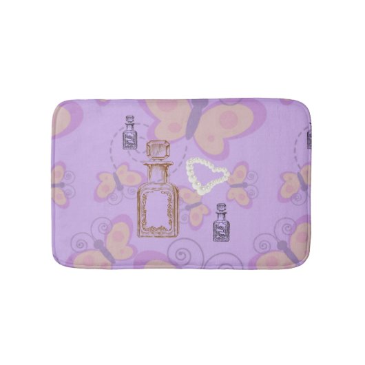 Tapis De Bain Papillons Apothécaire & Coeurs Perle Petit Mat de  (Devant)