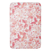Tapis De Bain Papillons Aquarelle Corail rose (devant Vertical)