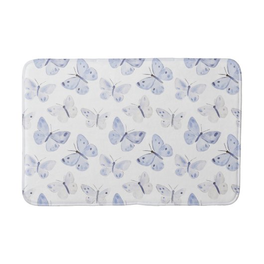 Tapis De Bain Papillons blancs mauves (Devant)