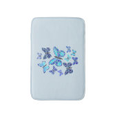 Tapis De Bain Papillons bleus en points (Devant (Vertical))