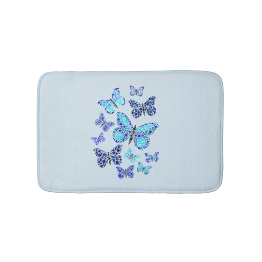 Tapis De Bain Papillons bleus en points (Devant)