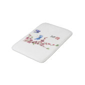 Tapis De Bain papillons bleus et fleurs roses (Angle)