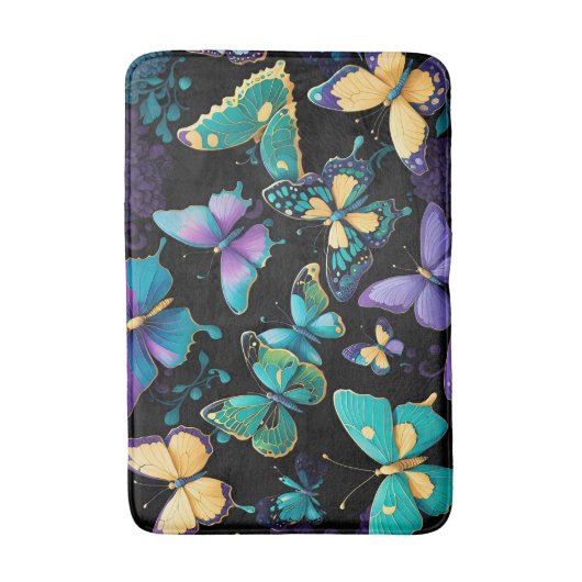 Tapis De Bain Papillons colorés (Devant (Vertical))