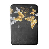 Tapis De Bain Papillons d'or et de blanc (Devant (Vertical))