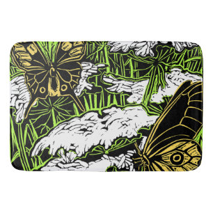 Tapis De Bain Papillons et dentelle de la reine Anne