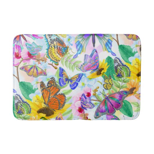 Tapis De Bain Papillons et fleurs (Devant)