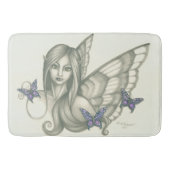 Tapis De Bain Papillons féeriques noirs et blancs de visage et (Devant)