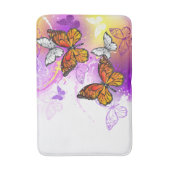Tapis De Bain Papillons Monarque sur Arrière - plan pourpre (Devant (Vertical))