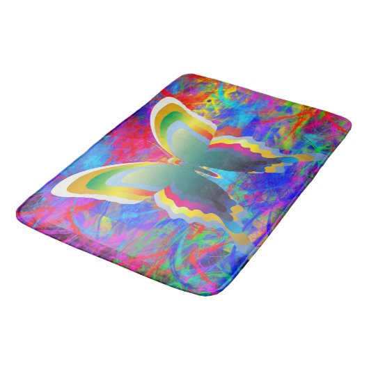 Tapis De Bain Papillons psychédéliques (Angle)
