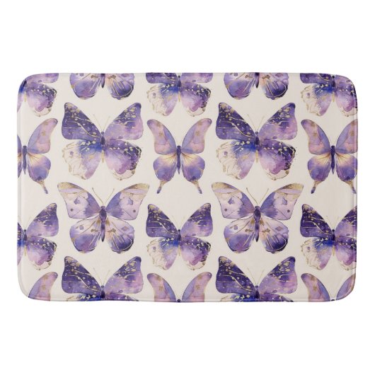 Tapis De Bain Papillons Purple Gold (Devant)
