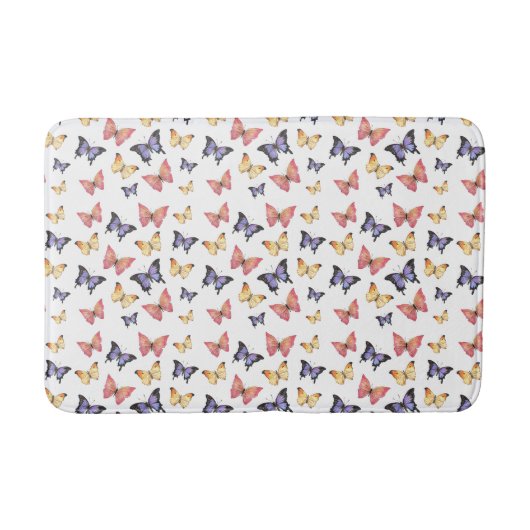 Tapis De Bain Papillons Rose Violet (Devant)