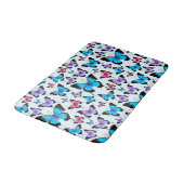 Tapis De Bain Papillons rose violet bleu Turquoise (Angle)