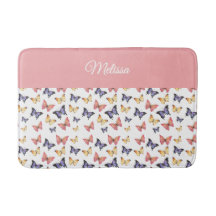 Papillons Rose Violet Monogramme Nom