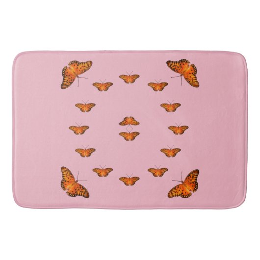 Tapis De Bain Papillons sur le bain rose (Devant)