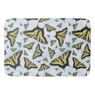 Tapis De Bain Papillons swallowtail jaunes Ciel bleu personnalis