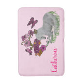 Tapis De Bain Papillons Unicorne Et Fleurs Personnalisés (Devant (Vertical))