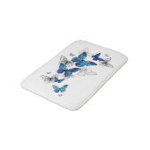 Tapis De Bain Papillons volants bleus Morpho (Angle)