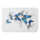 Tapis De Bain Papillons volants bleus Morpho (Devant)