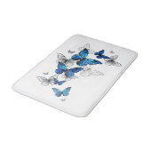 Tapis De Bain Papillons volants bleus Morpho (Angle)