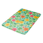 Tapis De Bain Paradis tropical - Palm Feuilles & Hibiscus Motif (Angle)