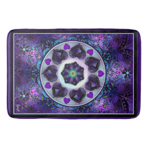 Tapis De Bain Parapluie violet & coeurs .7