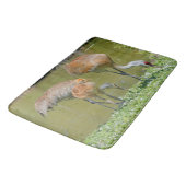 Tapis De Bain Parents de grue de Sandhill et poussins (Angle)