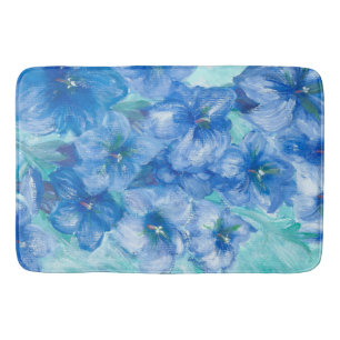 Tapis De Bain Parfum Fleur sauvage de la montagne Gentienne bleu