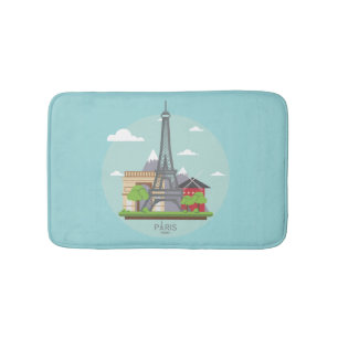 Tapis de bain Paris France Monuments Eiffel