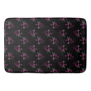 Tapis De Bain Paris, France, Tour Eiffel avec arc rose, moderne