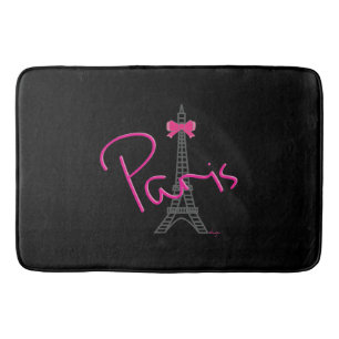 Tapis De Bain Paris, France, Tour Eiffel avec l'arc rose,