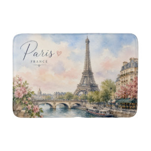 Tapis De Bain Paris France Tour Eiffel rivière seine