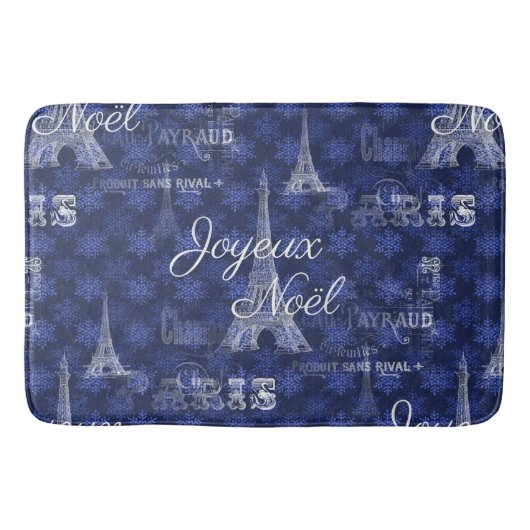 Tapis De Bain Paris Joyeux Noel Bathmat bleu Noël (Devant)