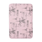 Tapis De Bain Paris Joyeux Noel Noel Noir et rose Bathmat (Devant (Vertical))