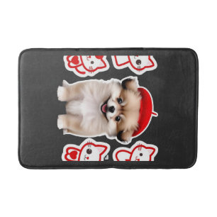 Tapis De Bain Paris Pup & Kitty Crew � Chien et chat au béret mi