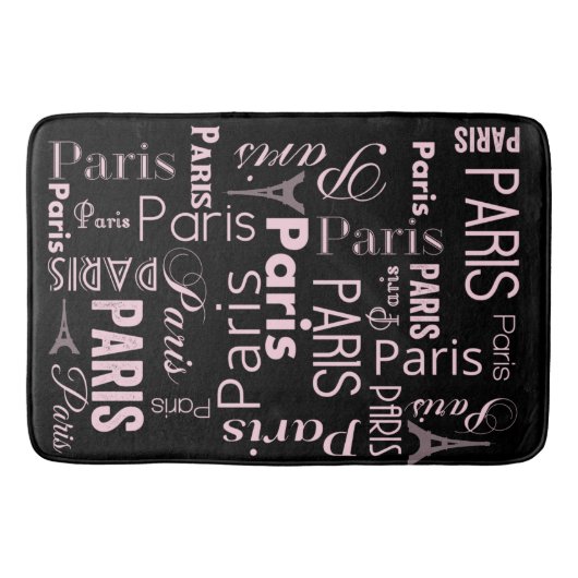 Tapis De Bain Paris rose et noir Paris (Devant)