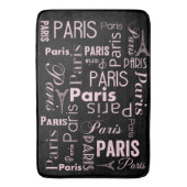 Tapis De Bain Paris rose et noir Paris (devant Vertical)