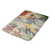 Tapis De Bain Parrot Jaune Tropical Antique Fleur (Angle)