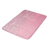 Tapis De Bain Parties scintillant à goutte rose pâle (Angle)